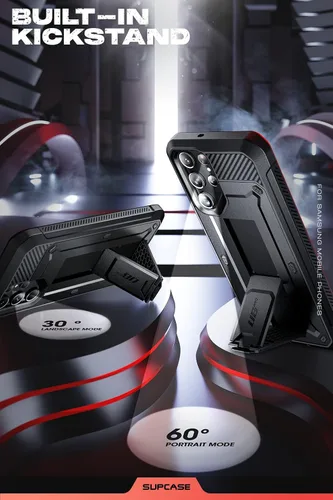 Vista 3 de SUPCASE Funda para Samsung Galaxy S23 Ultra con soporte (Unicorn Beetle Pro), [marco frontal integrado y clip para cinturón]