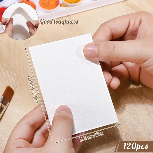 Vista 2 de 120 hojas de papel de acuarela a granel, papel prensado en frío de 140 lb/300 GSM, papel blanco para acuarela para niños, estudiantes, adultos