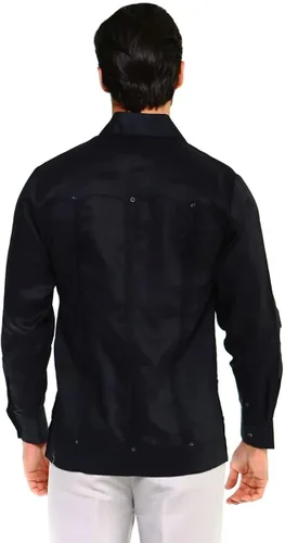 Vista 9 de Mojito Collection Long Sleeve Ramie Linen Guayabera