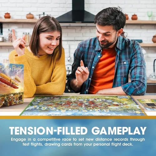 Vista 4 de First In Flight: Juego de mesa ganador del premio MENSA sobre aviación histórica, juego de mesa de estrategia para adolescentes, adultos y jugadores