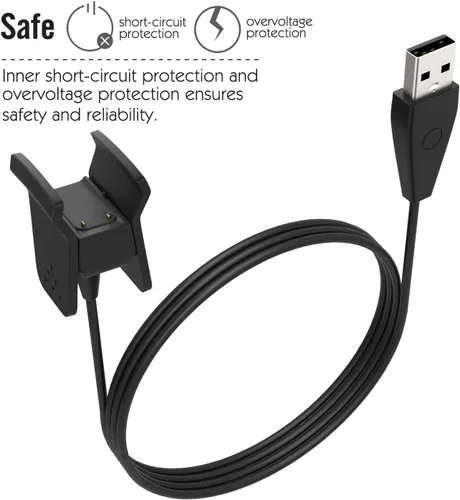 Vista 7 de MoKo Cargador con botón de reinicio compatible con Fitbit Alta HR, cargador USB de repuesto, adaptador de base de carga con cable de 1.8 pies