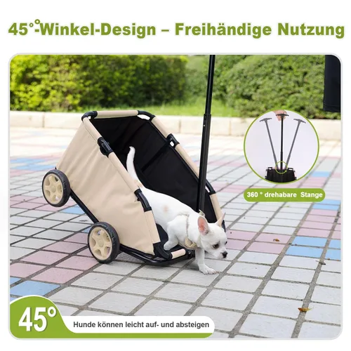 Vista 14 de Mini cochecitos para perros para mini mascotas, carritos de compras multifuncionales plegables con mango extensible, cojín integrado y cuerda