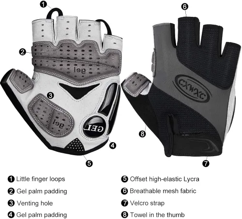 Vista 6 de CXWXC Guantes de ciclismo para hombres y mujeres Guantes de gel transpirable para bicicleta de montaña Guantes de bicicleta antideslizantes