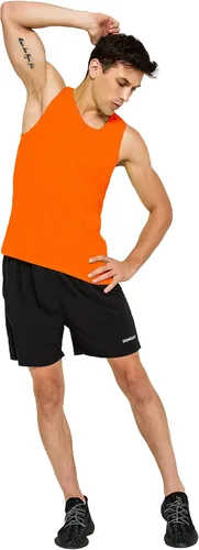 Vista 5 de DEMOZU Camiseta sin mangas de neón para hombre, brillante, para entrenamiento, gimnasio, atletismo, rave, fiesta, camiseta sin mangas