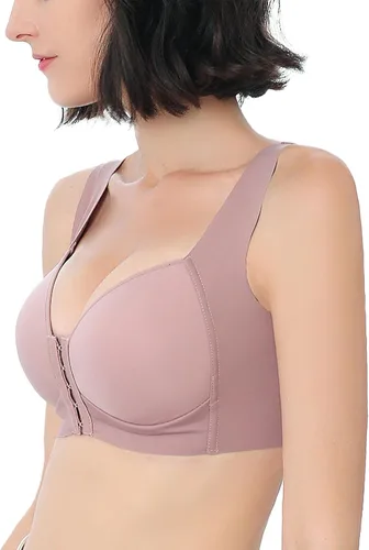 Vista 2 de FallSweet Sujetador con cierre frontal para mujer, push up sin aros, sin costuras, cómodo brassiere