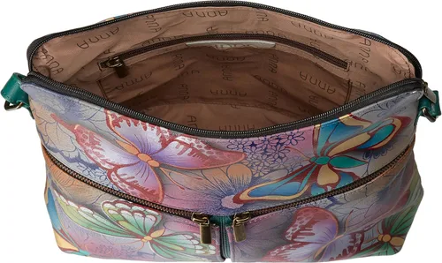 Vista 5 de Anna by Anuschka Women's Genuine Leather Large Hobo Handbag Zip-Top Multi-Compartment Tall Organizer