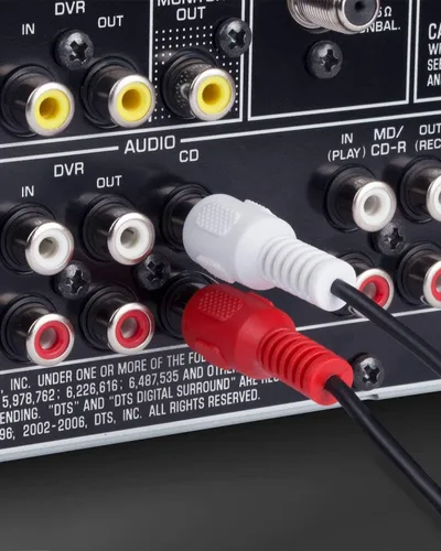 Vista 5 de Cable de audio RCA macho a macho de 12 pies (2 conectores blanco/2 rojos), CNE467004