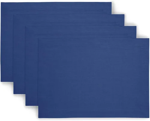 Vista 123 de Solino Home Juego de 4 manteles individuales blancos de 100 % lino puro de 14 x 14 pulgadas para invierno, San Valentín, primavera, Pascua, Fete