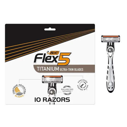 Vista 9 de BIC Flex 5 Sensitive - Maquinillas de afeitar desechables de 5 cuchillas para hombre, afeitado cómodo, paquete de 2