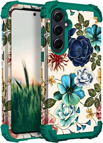 Vista 22 de Hocase Funda para Galaxy A37 5G, protección resistente a prueba de golpes, parachoques de goma de silicona suave+funda protectora híbrida