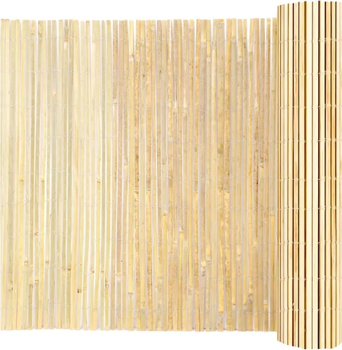 Vista 12 de VEVOR Valla de bambú enrollada natural, pantalla de privacidad ecológica – 4 pies de alto x 6 pies de largo x 0.75 pulgadas de profundidad