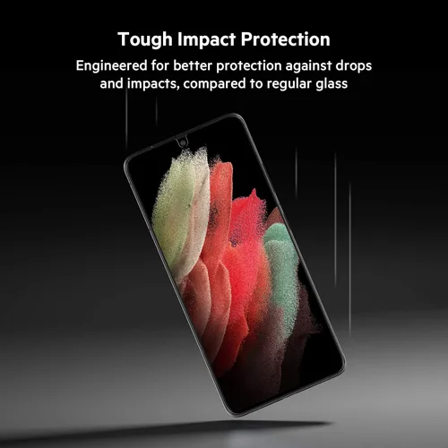 Vista 3 de Belkin ScreenForce - Protector de pantalla templado para Galaxy S21 Ultra, compatible con funda y fácil aplicación