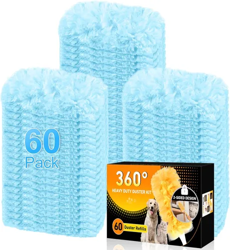 Vista 9 de Kit de repuestos de plumero de 360° para plumero Swiffer, paquete de 25 y 1 mango, plumeros multisuperficie con 4 veces de potencia de limpieza. Kit