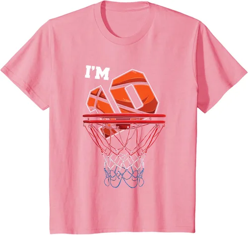 Vista 91 de Camiseta de regalo de cumpleaños con red de baloncesto de 10 años, Negro