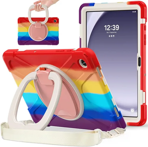 Vista 128 de 360 Rotation Case for Galaxy Tab ActivePro/Tab Active4 Pro/Active 5 Pro 10.1" Sturdy Cover Rotate Ring Stand Shoulder Carrying Strap Hand Strap