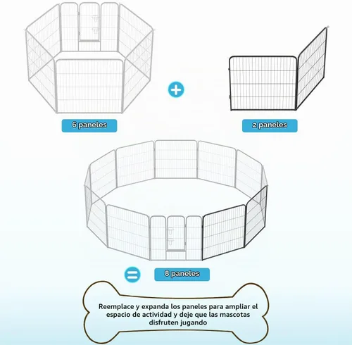 Vista 3 de BestPet Extensión de corral para perros 32 pulgadas, 2 paneles Corral resistente para mascotas con ejercicio de metal Paneles de cerca