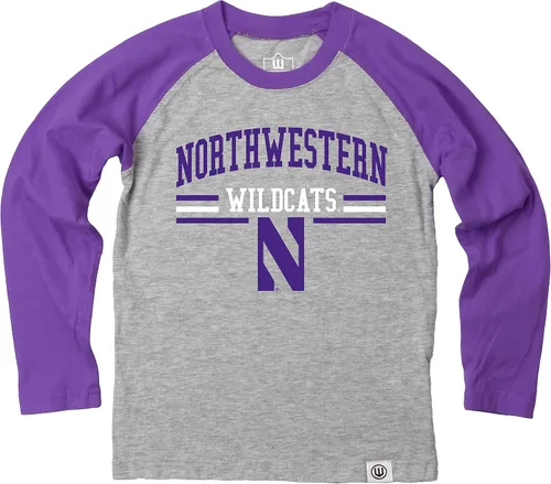 Vista 43 de Wes and Willy NCAA playera raglán de manga larga para niños