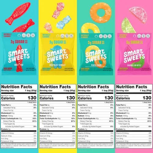 Vista 6 de SmartSweets - Paquete variado para adultos, dulces con bajo contenido de azúcar y calorías, idea de regalo de Año Nuevo, paquete de cuidado