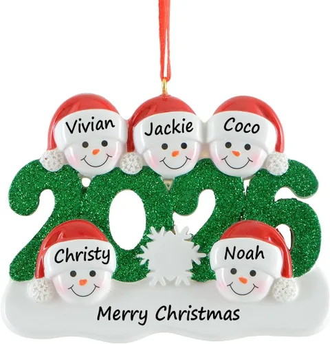 Vista 10 de Adorno de Navidad familiar personalizado 2025 – Adorno de árbol de Navidad de pareja de muñeco de nieve – Adornos colgantes decorativos – Regalos