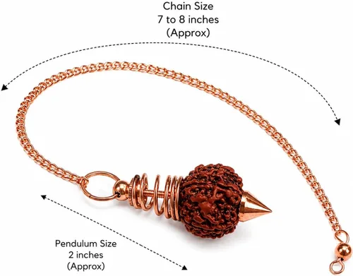 Vista 2 de Jet Rudraksha - Muelle helicoidal de péndulo chapado en cobre (Jet International Crystal Therapy)