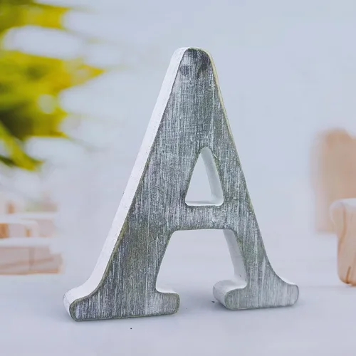 Vista 8 de Letras de madera rústica sin terminar de 6 pulgadas para decoración de pared, letras decorativas de pie en rodajas, decoración de tablero