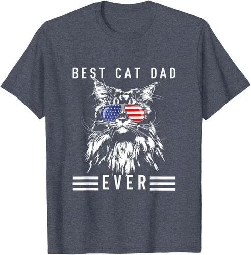 Vista 49 de Funny Maine Coon Cat Best Cat Dad Ever Funny Cat Maine Coon Camiseta, Negro, S