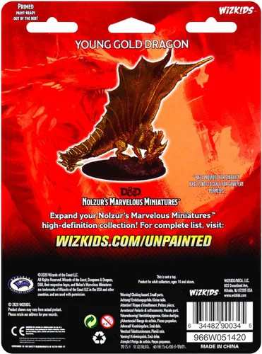Vista 2 de Las maravillosas miniaturas de D&D Nolzur: Joven dragón dorado