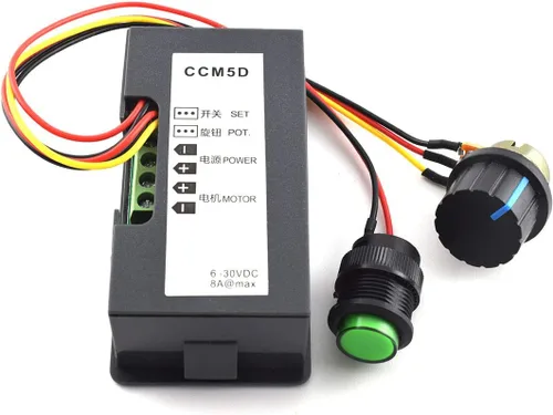 Vista 2 de SDTC Tech Controlador de velocidad del motor de 6V-30V 8A DC 6V 12V 24V PWM Interruptor de control de velocidad sin pasos Regulador de controlador