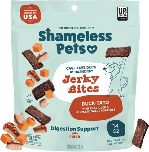 Vista 8 de Shameless Pets Golosinas para perros de cecina, paquete variado de 4 – Masticables saludables con salmón y pato – Golosinas naturales para perros
