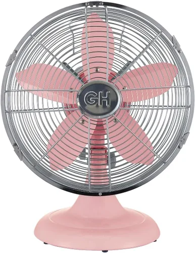Vista 17 de Good Housekeeping 92604 Ventilador de escritorio de mesa de oficina de metal completo de 30,5 cm retro con oscilación amplia, 3 ajustes de velocidad