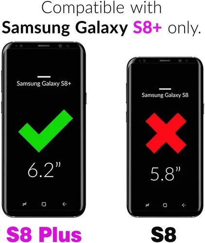 Vista 3 de Asuwish Funda para Samsung Galaxy S8 Plus con protector de pantalla de vidrio templado y accesorios para celda, protector delgado Glaxay S8plus S 8