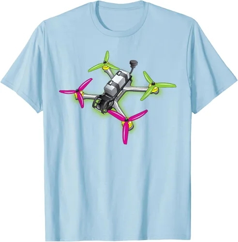 Vista 87 de Freestyle FPV Racing Drone Pilot Acro Quadcopter - Camiseta de sandía, Negro, S