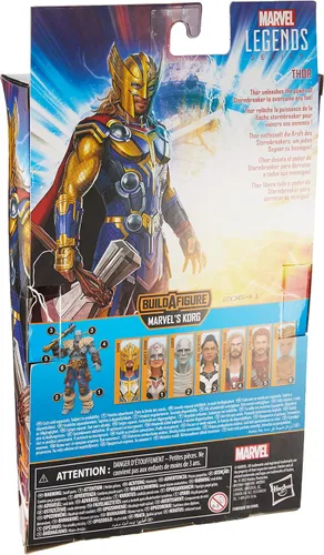 Vista 2 de Marvel Legends Series Thor: Amor y Trueno Figura de acción de Thor de 6 pulgadas, juguete coleccionable con 3 accesorios