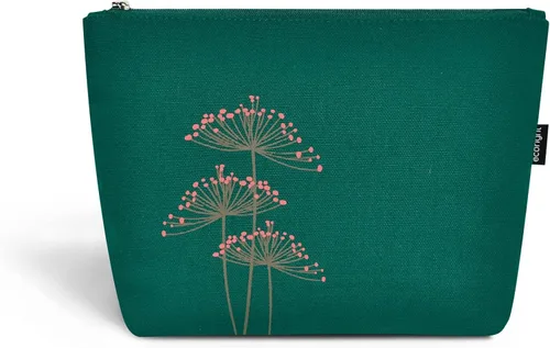 Vista 16 de Eco Right Bolsa de cosméticos de lona: bolsa de maquillaje de viaje para mujeres y niñas, organizador de monedero con cremallera, elegante estética