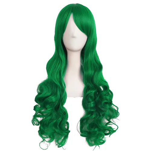 Vista 52 de Peluca MapofBeauty Lolita para disfraz, cabello largo, rizado, con coleta, Blanco