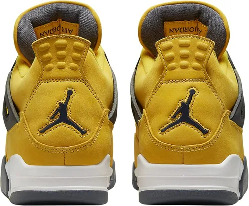 Vista 5 de Tenis de baloncesto para hombre Jordan 4 Retro Lighting Yellow, amarillo relámpago