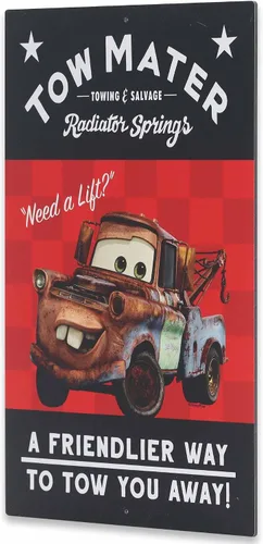 Vista 2 de Cartel de metal Disney Pixar Cars Tow Mater - Lindo cartel de Tow Mater - ¡Una forma más amigable de llevarte lejos!