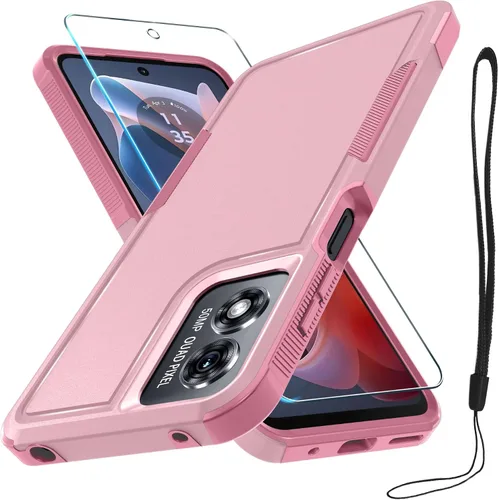 Vista 34 de Funda compatible con Moto G 5G 2024, cuerpo completo, resistente, resistente, a prueba de golpes, con correa de cordón, protector de pantalla