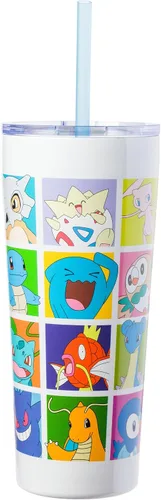 Vista 6 de Silver Buffalo Pokemon Pikachu, Snorlax, Charmander, Squirtle, Bulbasaur, Eevee, Gengar, Togepi, Magikarp, Psyduck, Jigglypuff, Meowth, Mew Vaso