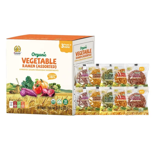 Vista 12 de SUNGIVEN Fideos ramen orgánicos, remolacha, saludable, bajo en sodio, listos en 3 minutos, sin fritos instantáneos, sin aditivos ni conservantes