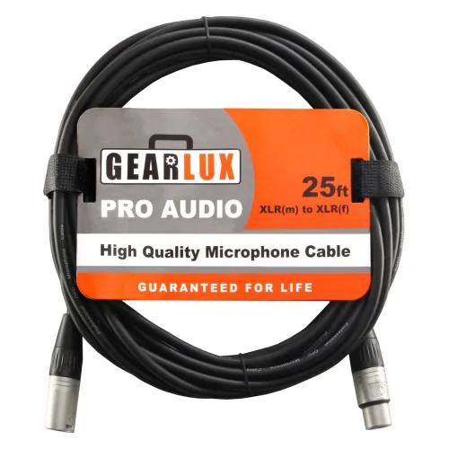 Vista 18 de Gearlux – Cable de micrófono XLR, completamente balanceado, macho a hembra, 25 pies - Paquete de 3