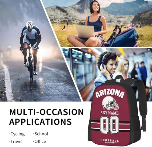 Vista 7 de Mochilas de encargo del deporte del fútbol, regalos personalizados modificados para requisitos particulares del bolso del viaje de la mochila