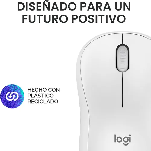 Vista 8 de Logitech Ratón inalámbrico Bluetooth silencioso compacto M240 - Blanco Blanco hueso
