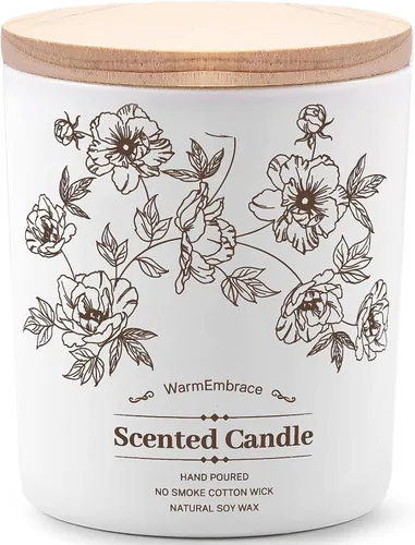 Vista 9 de Vela perfumada de lujo para mujeres y hombres, vela de cera de soja de coco y vainilla, vela en tarro de 8 onzas para el hogar, perfumada, 60 horas