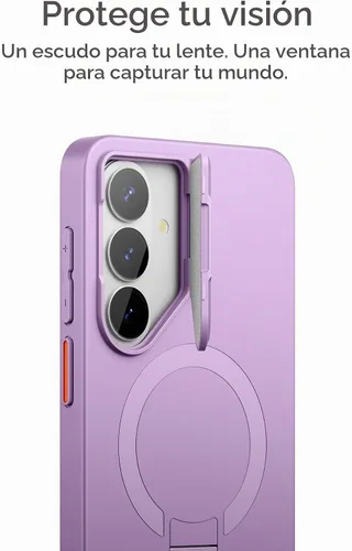 Vista 5 de SURITCH Funda protectora magnética para Samsung Galaxy S26 Plus, funda protectora magnética con cubierta de cámara y soporte de metal ajustable