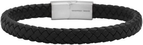 Vista 9 de Geoffrey Beene - Pulsera trenzada de cuero auténtico para hombre, con cierre de acero inoxidable