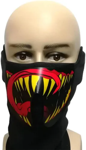 Vista 4 de Mascarillas LED de música activadas por voz para cosplay máscara de luz para mujer hombre Gigts máscara de cara bandana cálida