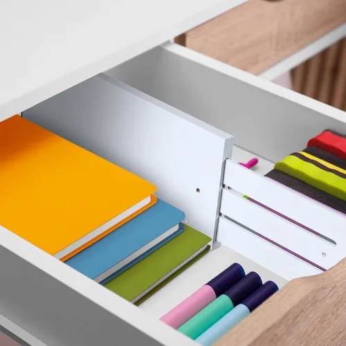 Vista 6 de DoubleFill 4 separadores de cajones de bambú profundo, organizador de cajones de cocina profunda con resorte para ropa, ajustable expandible de 15 a