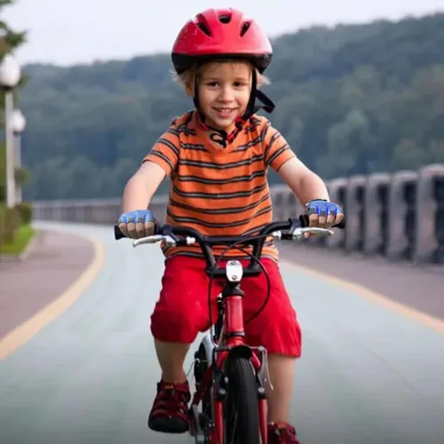 Vista 5 de Guantes de ciclismo para niños, sin dedos, transpirables, antideslizantes, para jóvenes, niños y niñas, ciclismo, motocicleta, motocross, deportes