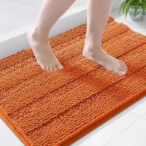 Vista 131 de Grandaily Alfombras de baño de felpilla a rayas de 24 x 16 pulgadas, extra gruesas y suaves, absorbentes, parte trasera de goma, alfombra de ducha